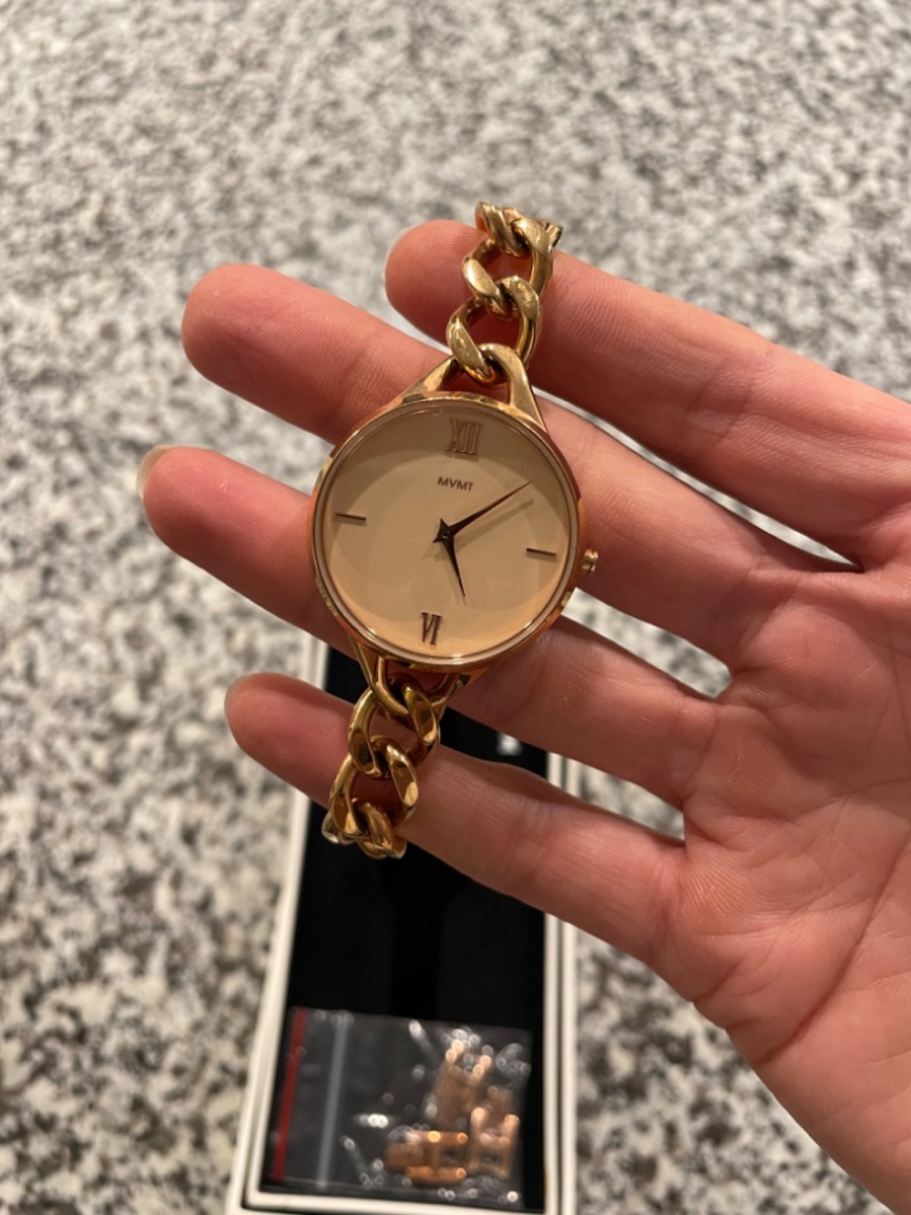 MVMT Gala Chain Link Rose Gold Bracelet Wrist Watch